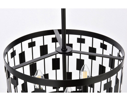 Elegant Levante 1 Light Pendant - Black, L 14" (LD7074D14BK)