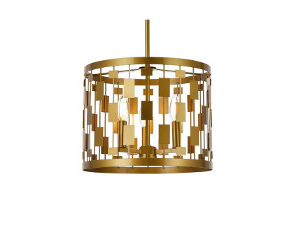 Elegant Levante 1 Light Pendant - Brass, L 14" (LD7074D14BR)