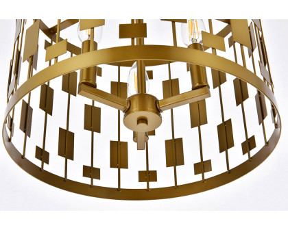 Elegant Levante 1 Light Pendant - Brass, L 14" (LD7074D14BR)