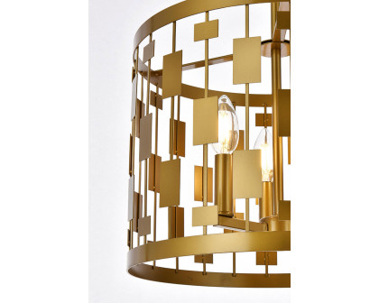 Elegant Levante 1 Light Pendant - Brass, L 14" (LD7074D14BR)