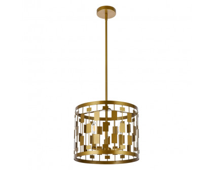 Elegant Levante 1 Light Pendant - Brass, L 14" (LD7074D14BR)