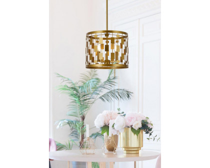 Elegant Levante 1 Light Pendant - Brass, L 14" (LD7074D14BR)