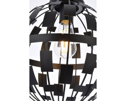 Elegant Levante 1 Light Pendant - Black (LD7075D12BK)