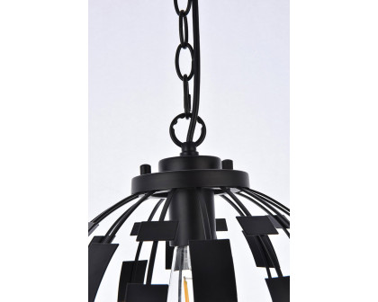 Elegant Levante 1 Light Pendant - Black (LD7075D12BK)