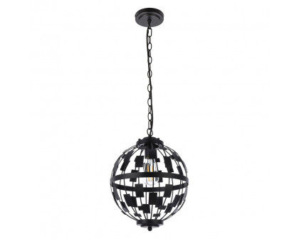 Elegant Levante 1 Light Pendant - Black (LD7075D12BK)