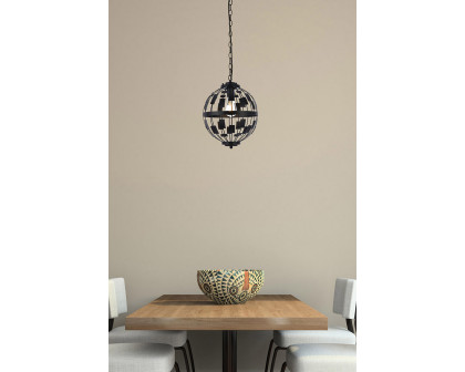 Elegant Levante 1 Light Pendant - Black (LD7075D12BK)