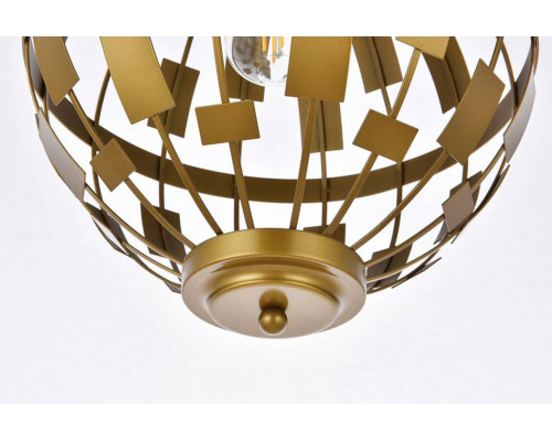 Elegant Levante 1 Light Pendant - Brass (LD7075D12BR)