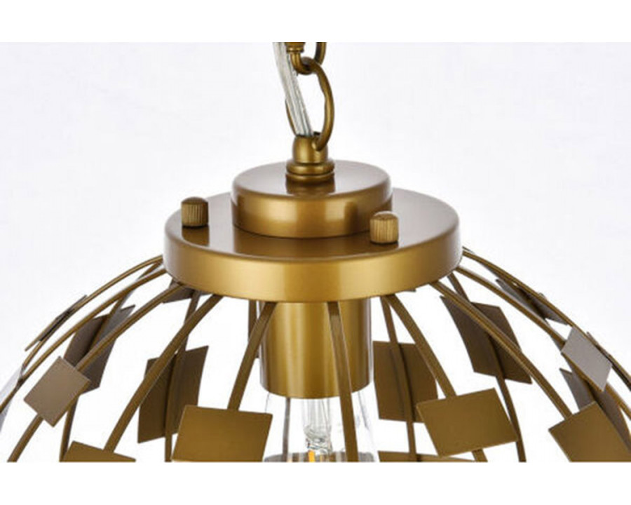 Elegant Levante 1 Light Pendant - Brass (LD7075D12BR)