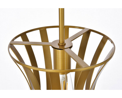 Elegant Lily 1 Light Pendant - Brass (LD7076D10BR)