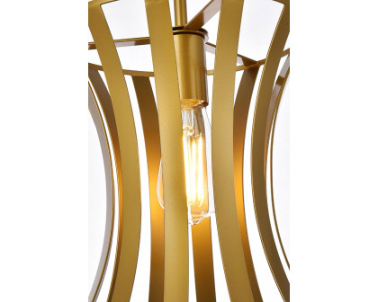 Elegant Lily 1 Light Pendant - Brass (LD7076D10BR)