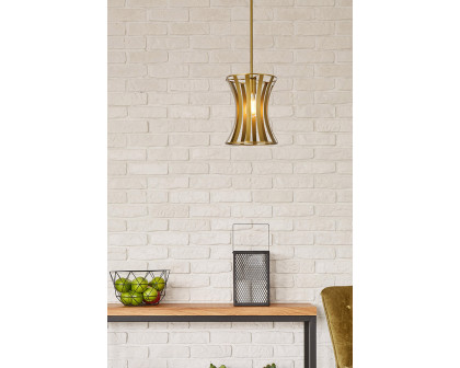 Elegant Lily 1 Light Pendant - Brass (LD7076D10BR)