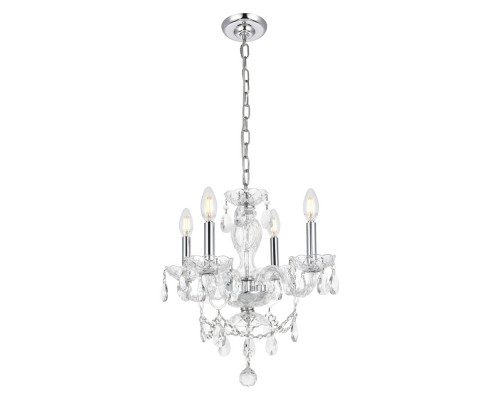 Elegant Azalea 4-Light Pendant - Chrome, L 17" (LD7834D17C)