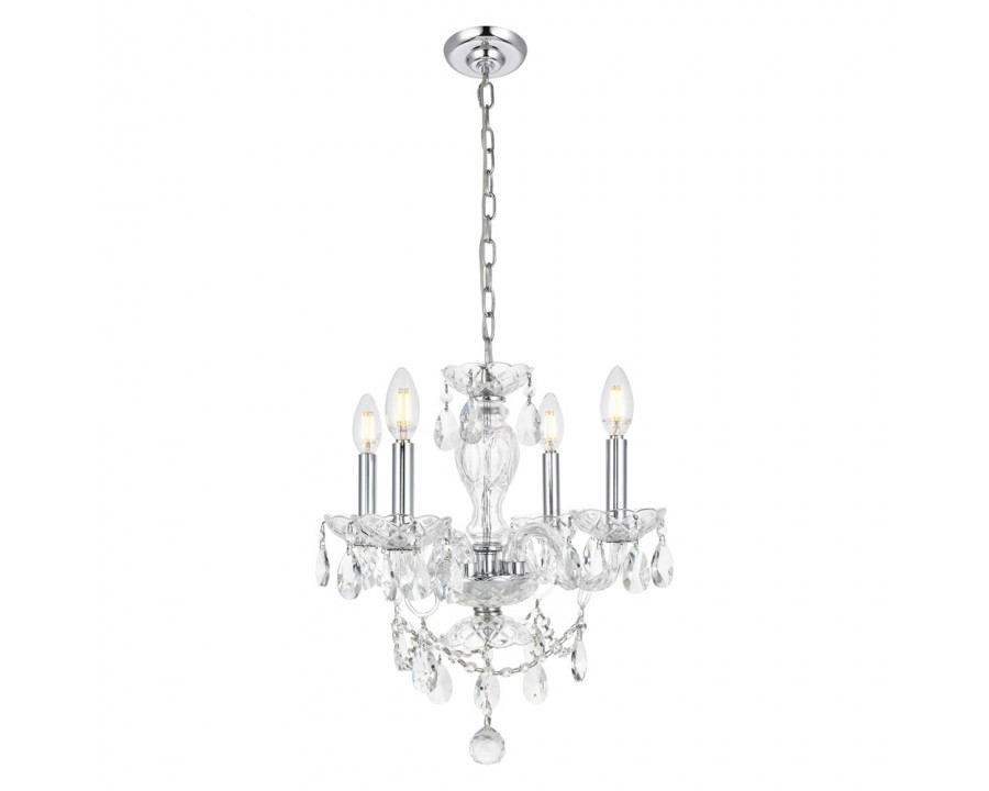 Elegant Azalea 4-Light Pendant - Chrome, L 17" (LD7834D17C)