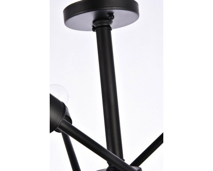 Elegant Axel 6-Light Semi-Flush Mount - Matte Black, L 17" (LD8003D17BLA)