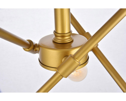 Elegant Axel 6-Light Semi-Flush Mount - Brass, L 17" (LD8003D17BR)