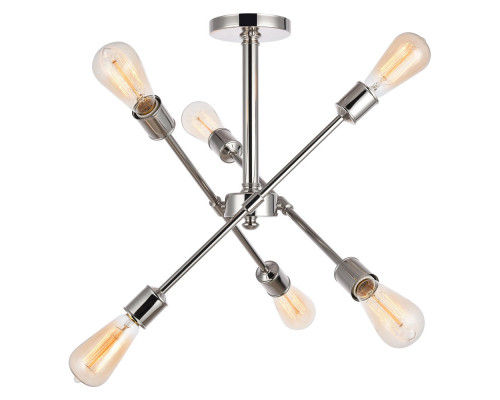 Elegant Axel 6-Light Semi-Flush Mount - Polished Nickel, L 17" (LD8003D17PN)