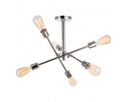 Elegant Axel 6-Light Semi-Flush Mount - Polished Nickel, L 17" (LD8003D17PN)