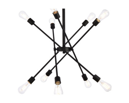 Elegant Axel 6-Light Semi-Flush Mount - Black/Gold, L 27.2" (LD8003D28BLA)