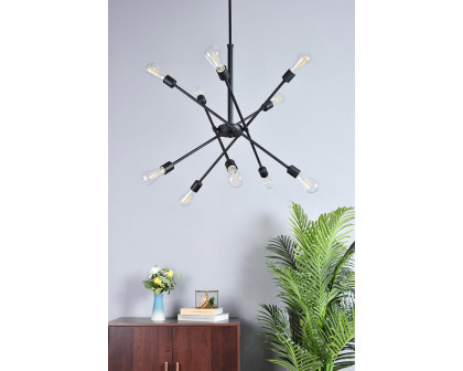 Elegant Axel 6-Light Semi-Flush Mount - Black/Gold, L 27.2" (LD8003D28BLA)