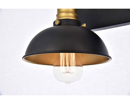 Elegant Anders 3 Lights Wall Sconce - Black, L 27" (LD8004W27BK)