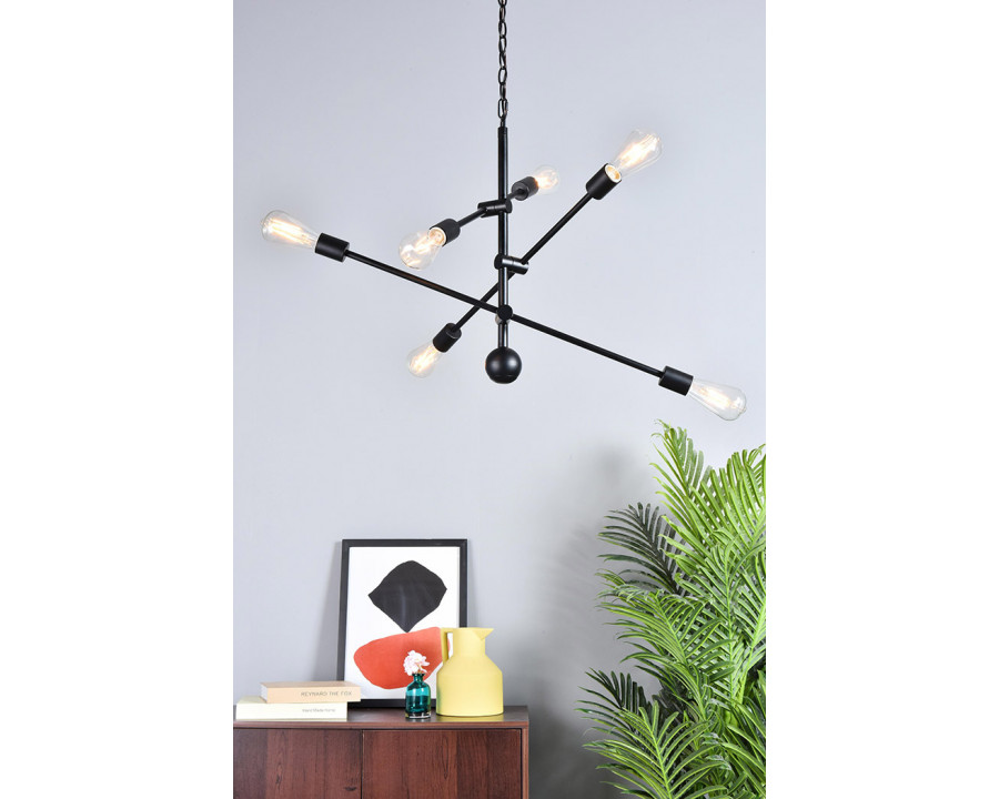 Elegant Pendant Light - Black/Gold, L 29" (LD8006D29BLA)