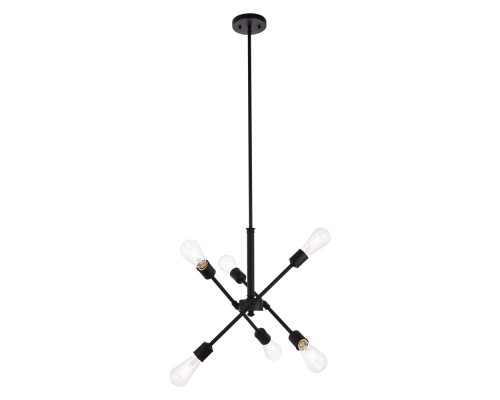 Elegant Pendant Light - Black/Gold, L 17.1" (LD8015D18BLA)