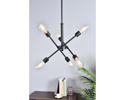 Elegant Pendant Light - Black/Gold, L 17.1" (LD8015D18BLA)