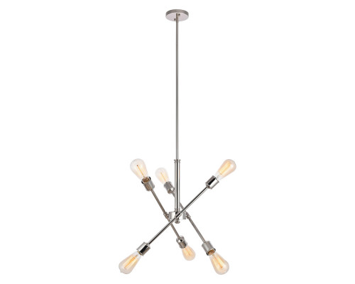 Elegant Pendant Light - Polished Nickel, L 17.1" (LD8016D18PN)