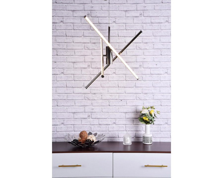 Elegant Pendant Light - Polished Nickel, L 28.5" (LD9001D29PN)