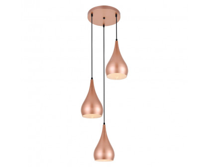 Elegant Nora 11.5" 3-Light Pendant - Honey Gold (LDPD2000HG)