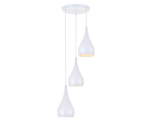 Elegant Nora 11.5" 3-Light Pendant - White (LDPD2000WH)