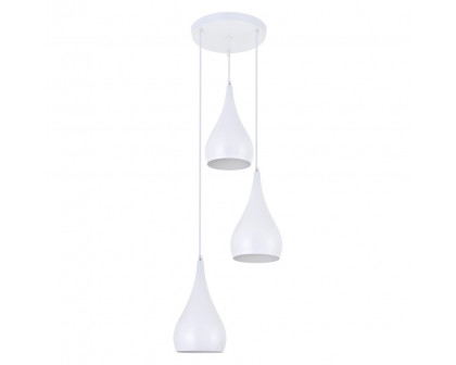 Elegant Nora 11.5" 3-Light Pendant - White (LDPD2000WH)