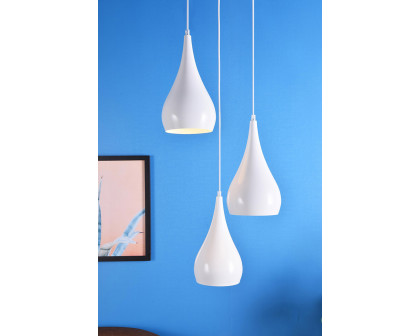 Elegant Nora 11.5" 3-Light Pendant - White (LDPD2000WH)