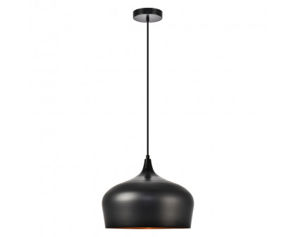 Elegant Nora 9" 1-Light Pendant - Black (LDPD2003BK)