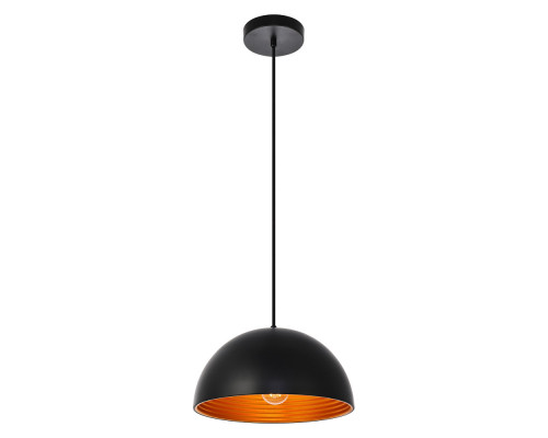 Elegant Circa 1-Light Pendant - Black, L 11.5" (LDPD2040BK)