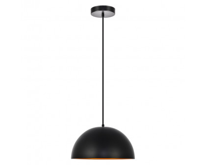 Elegant Circa 1-Light Pendant - Black, L 11.5" (LDPD2040BK)