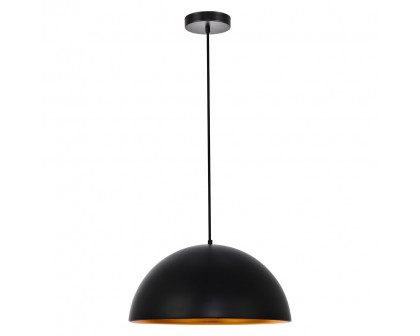 Elegant Circa 1-Light Pendant - Black, L 15.5" (LDPD2042BK)