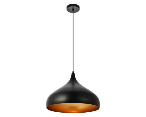 Elegant Circa 1-Light Pendant - Black, L 16.5" (LDPD2045BK)