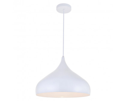 Elegant Circa 1-Light Pendant - White, L 16.5" (LDPD2045WH)