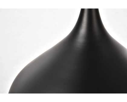 Elegant Circa 1-Light Pendant - Black, L 12.5" (LDPD2046BK)