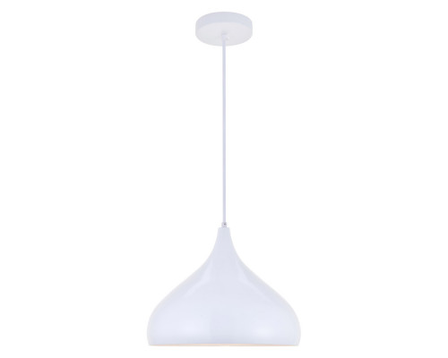 Elegant Circa 1-Light Pendant - White, L 12.5" (LDPD2046WH)