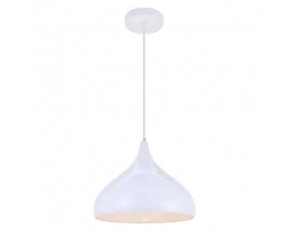 Elegant Circa 1-Light Pendant - White, L 12.5" (LDPD2046WH)