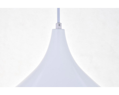 Elegant Circa 1-Light Pendant - White, L 12.5" (LDPD2046WH)