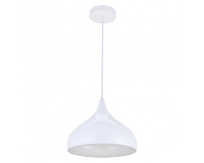 Elegant Circa 1-Light Pendant - White, L 12.5" (LDPD2046WH)