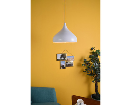 Elegant Circa 1-Light Pendant - White, L 12.5" (LDPD2046WH)