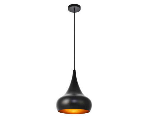 Elegant Circa 1-Light Pendant - Black, L 11.5" (LDPD2047BK)