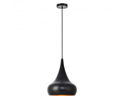 Elegant Circa 1-Light Pendant - Black, L 11.5" (LDPD2047BK)