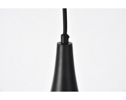 Elegant Circa 1-Light Pendant - Black, L 11.5" (LDPD2047BK)