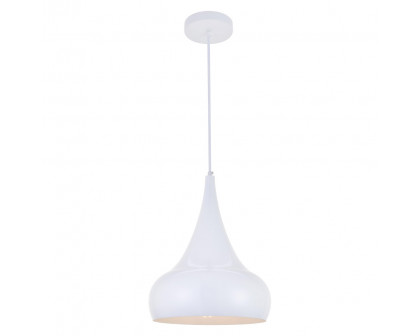 Elegant Circa 1-Light Pendant - White, L 11.5" (LDPD2047WH)