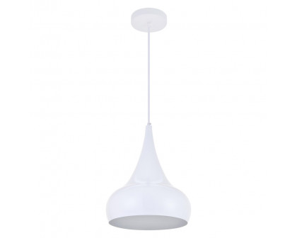 Elegant Circa 1-Light Pendant - White, L 11.5" (LDPD2047WH)